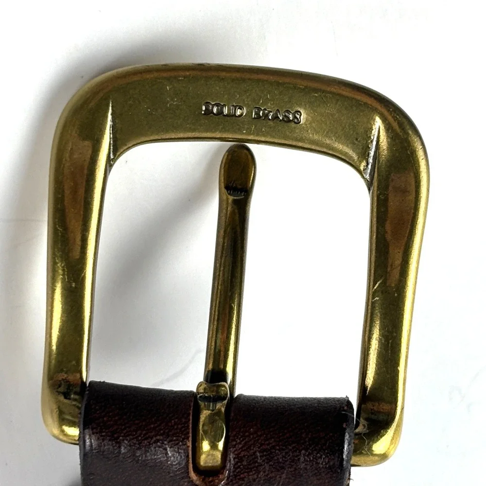 Dockers Leather Belt Mens 40 Brown Solid Brass Buckle Casual‎ Workwear Gorpcore